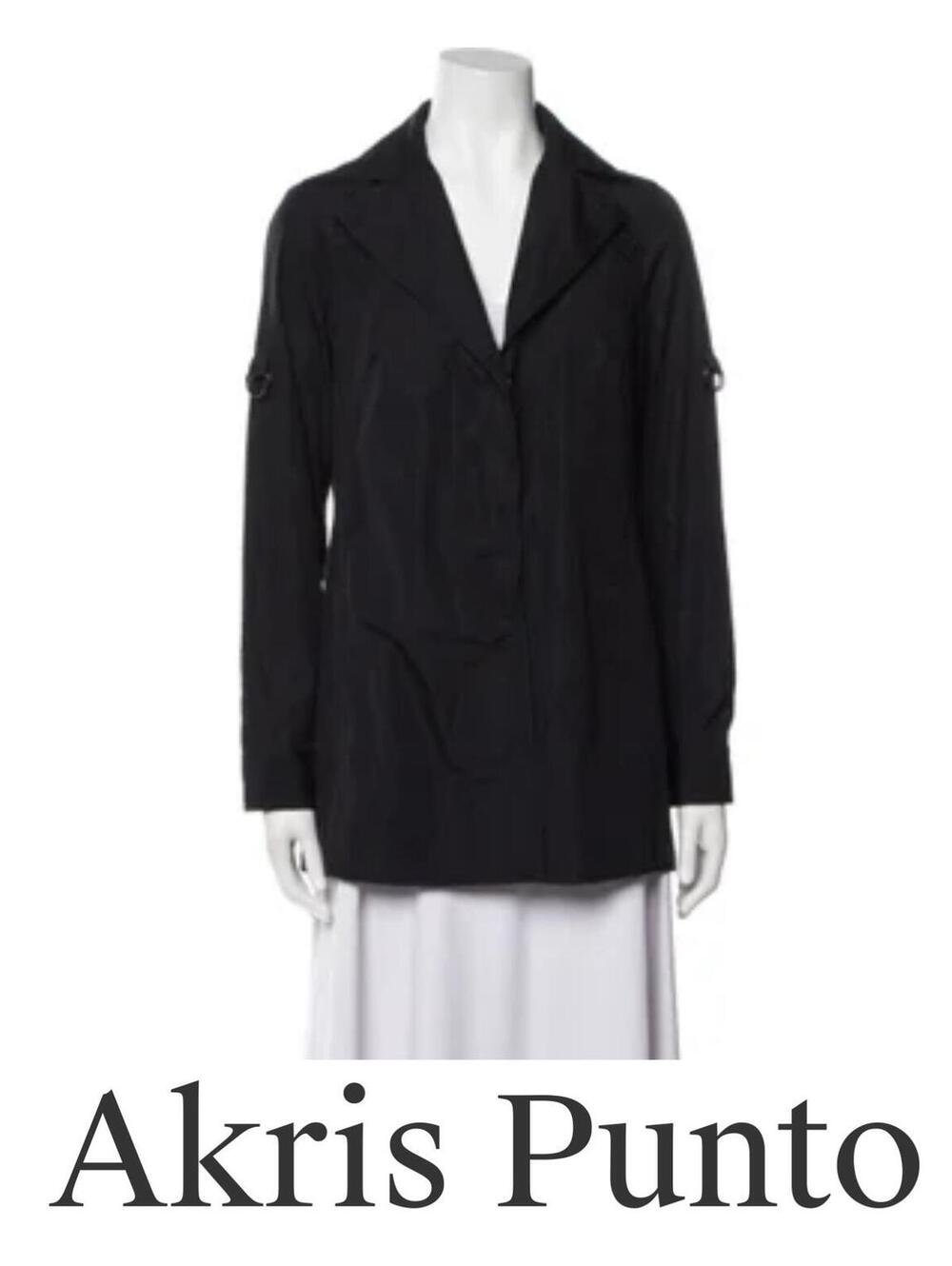 Akris Punto Black Long Sleeve Button-Up Shirt/Jacket, US 8